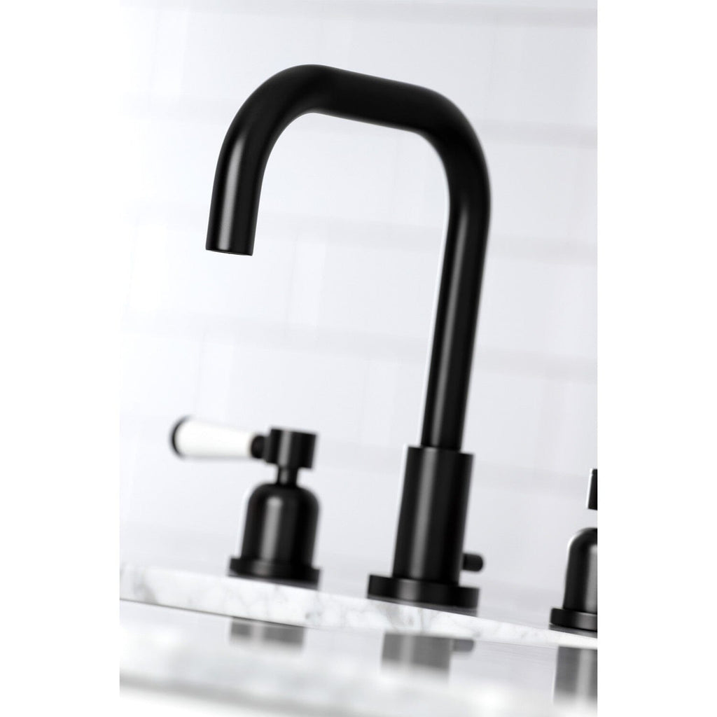 Paris Two-Handle 3-Hole Deck Mount Widespread Bathroom Faucet with Brass Pop-Up
