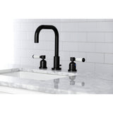 Paris Two-Handle 3-Hole Deck Mount Widespread Bathroom Faucet with Brass Pop-Up