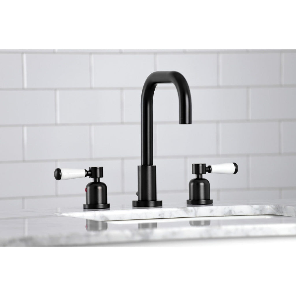 Paris Two-Handle 3-Hole Deck Mount Widespread Bathroom Faucet with Brass Pop-Up