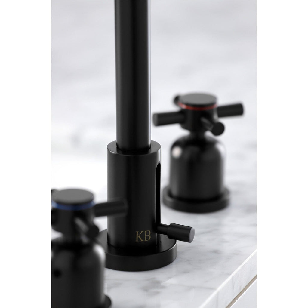Concord Two-Handle 3-Hole Deck Mount Widespread Bathroom Faucet with Brass Pop-Up