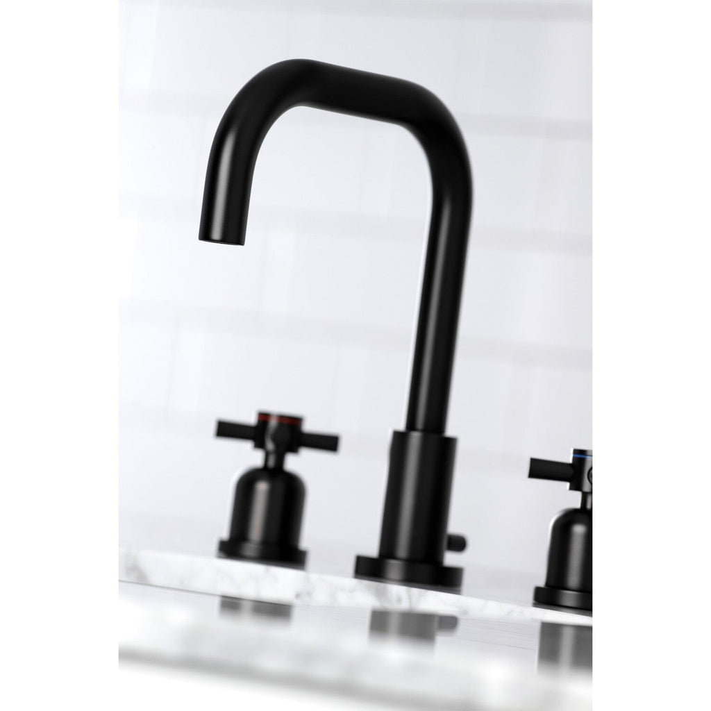 Concord Two-Handle 3-Hole Deck Mount Widespread Bathroom Faucet with Brass Pop-Up