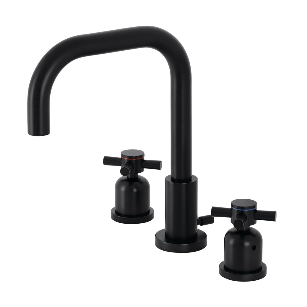 Concord Two-Handle 3-Hole Deck Mount Widespread Bathroom Faucet with Brass Pop-Up