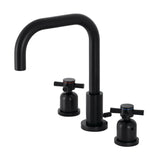 Concord Two-Handle 3-Hole Deck Mount Widespread Bathroom Faucet with Brass Pop-Up