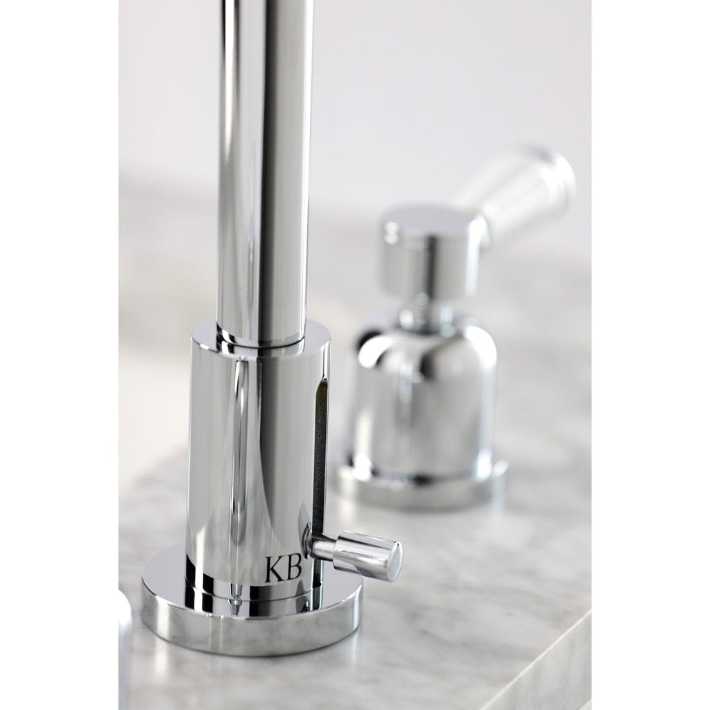 Paris Two-Handle 3-Hole Deck Mount Widespread Bathroom Faucet with Brass Pop-Up