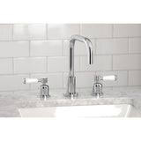Paris Two-Handle 3-Hole Deck Mount Widespread Bathroom Faucet with Brass Pop-Up