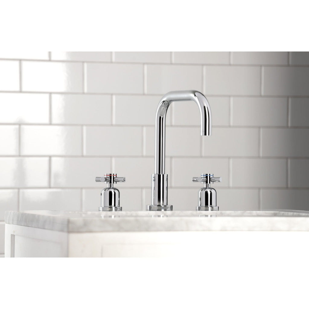 Concord Two-Handle 3-Hole Deck Mount Widespread Bathroom Faucet with Brass Pop-Up