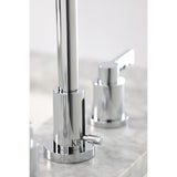 NuvoFusion Two-Handle 3-Hole Deck Mount Widespread Bathroom Faucet with Brass Pop-Up