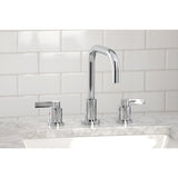 NuvoFusion Two-Handle 3-Hole Deck Mount Widespread Bathroom Faucet with Brass Pop-Up