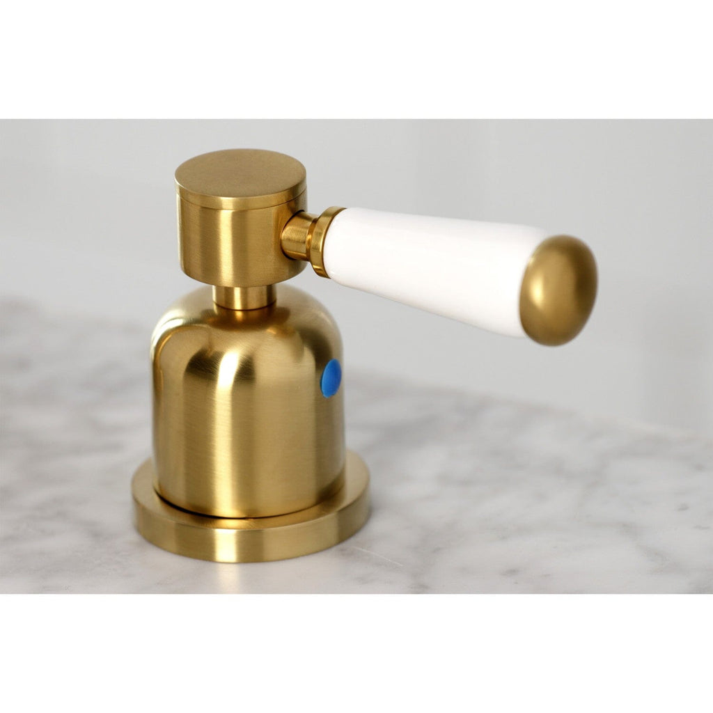 Paris Two-Handle 3-Hole Deck Mount Widespread Bathroom Faucet with Brass Pop-Up