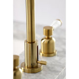 Paris Two-Handle 3-Hole Deck Mount Widespread Bathroom Faucet with Brass Pop-Up
