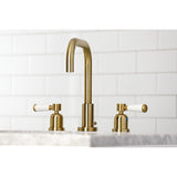 Paris Two-Handle 3-Hole Deck Mount Widespread Bathroom Faucet with Brass Pop-Up