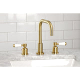 Paris Two-Handle 3-Hole Deck Mount Widespread Bathroom Faucet with Brass Pop-Up