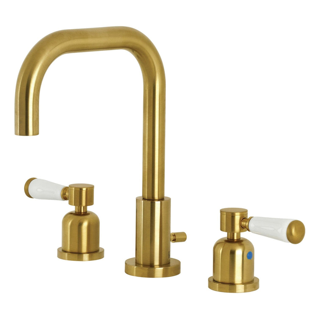 Paris Two-Handle 3-Hole Deck Mount Widespread Bathroom Faucet with Brass Pop-Up