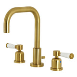 Paris Two-Handle 3-Hole Deck Mount Widespread Bathroom Faucet with Brass Pop-Up