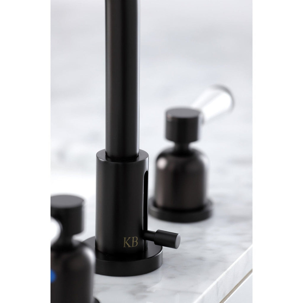 Paris Two-Handle 3-Hole Deck Mount Widespread Bathroom Faucet with Brass Pop-Up