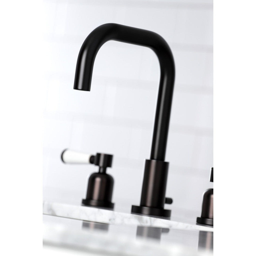 Paris Two-Handle 3-Hole Deck Mount Widespread Bathroom Faucet with Brass Pop-Up