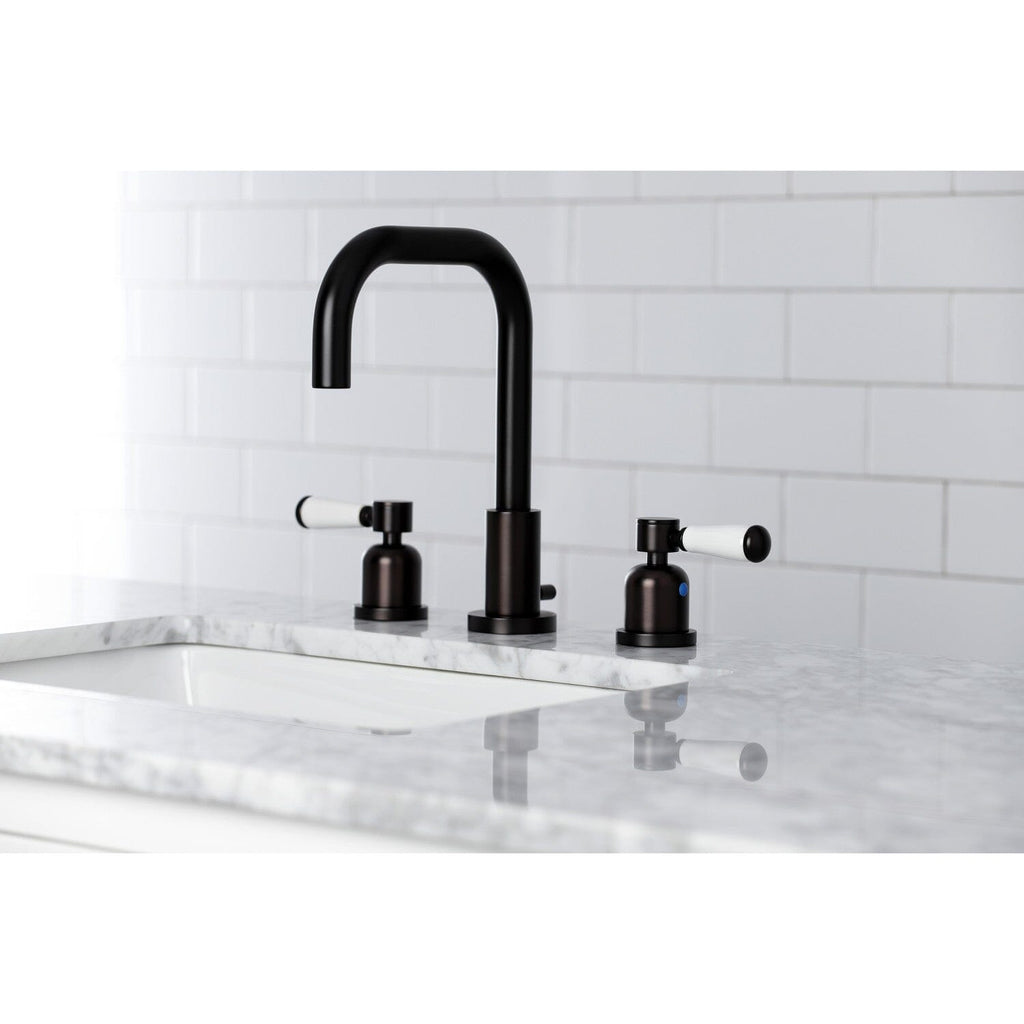 Paris Two-Handle 3-Hole Deck Mount Widespread Bathroom Faucet with Brass Pop-Up