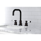 Paris Two-Handle 3-Hole Deck Mount Widespread Bathroom Faucet with Brass Pop-Up