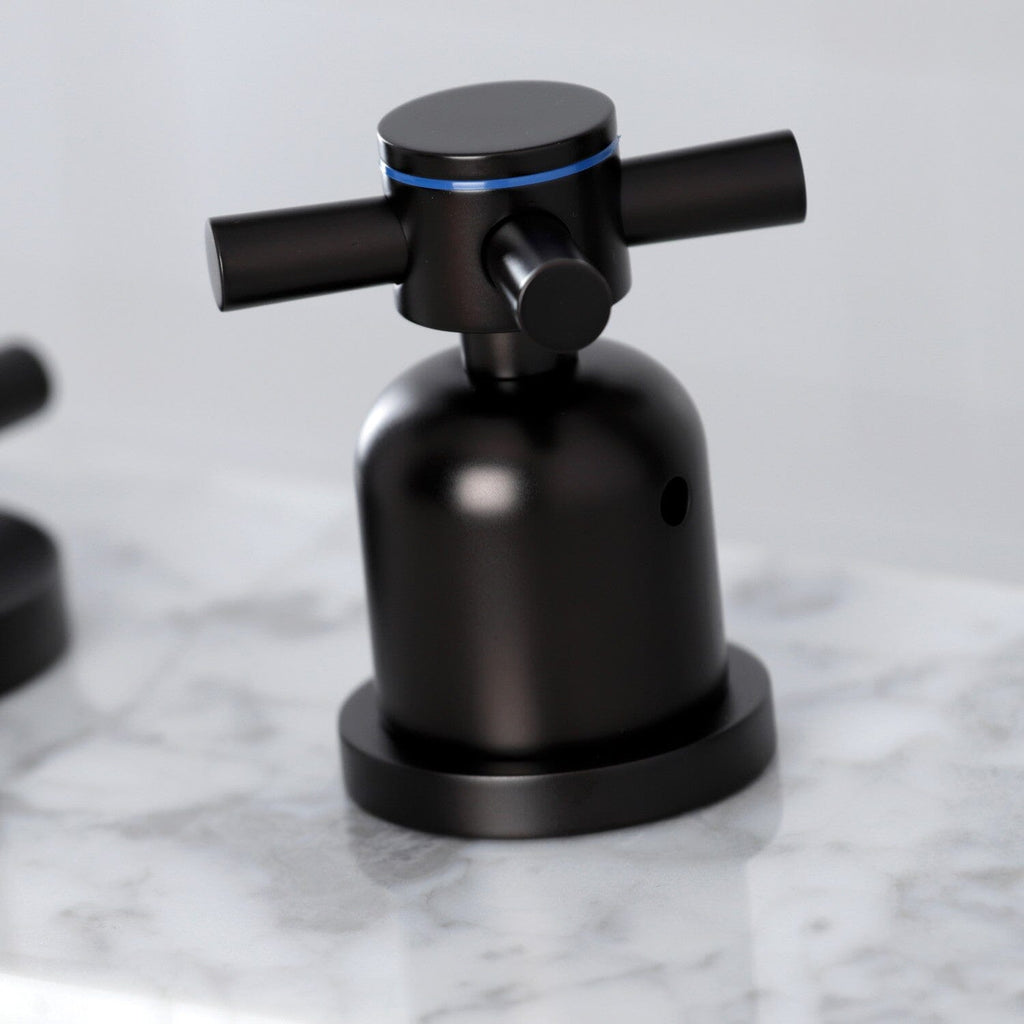 Concord Two-Handle 3-Hole Deck Mount Widespread Bathroom Faucet with Brass Pop-Up