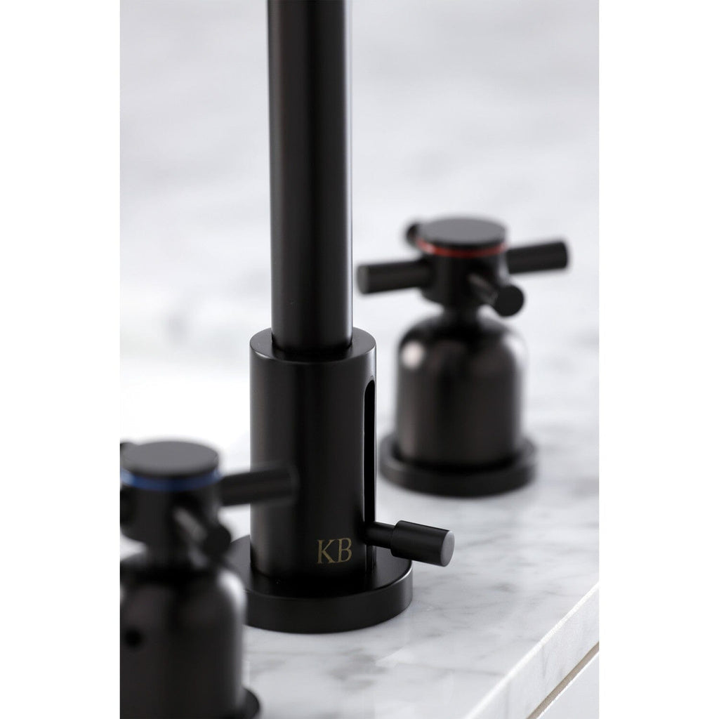 Concord Two-Handle 3-Hole Deck Mount Widespread Bathroom Faucet with Brass Pop-Up