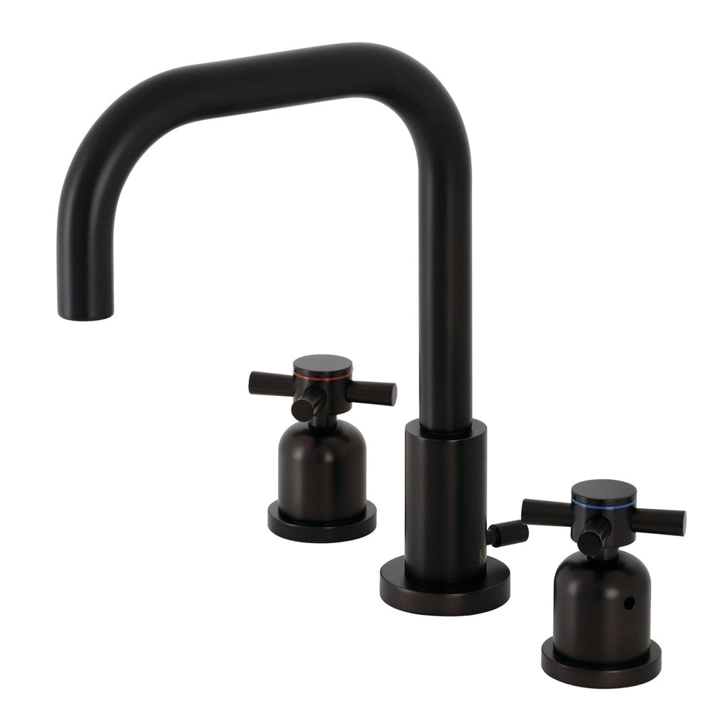 Concord Two-Handle 3-Hole Deck Mount Widespread Bathroom Faucet with Brass Pop-Up