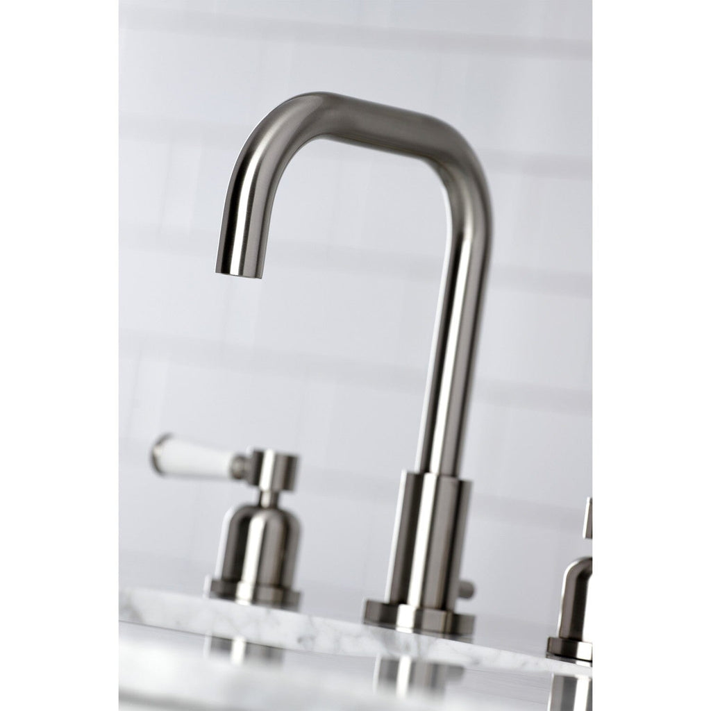 Paris Two-Handle 3-Hole Deck Mount Widespread Bathroom Faucet with Brass Pop-Up