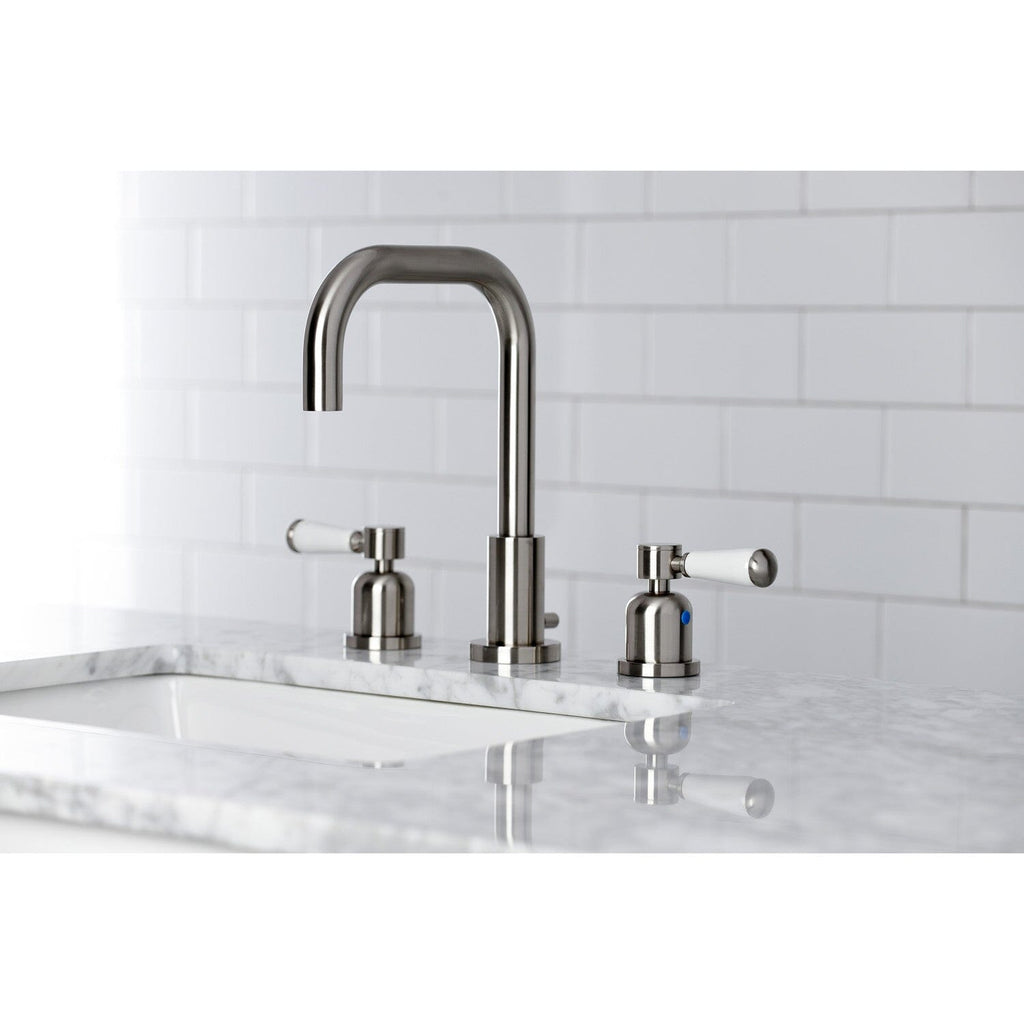 Paris Two-Handle 3-Hole Deck Mount Widespread Bathroom Faucet with Brass Pop-Up