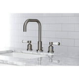 Paris Two-Handle 3-Hole Deck Mount Widespread Bathroom Faucet with Brass Pop-Up