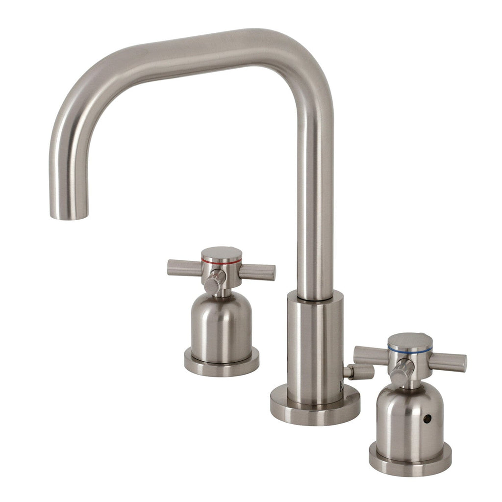 Concord Two-Handle 3-Hole Deck Mount Widespread Bathroom Faucet with Brass Pop-Up