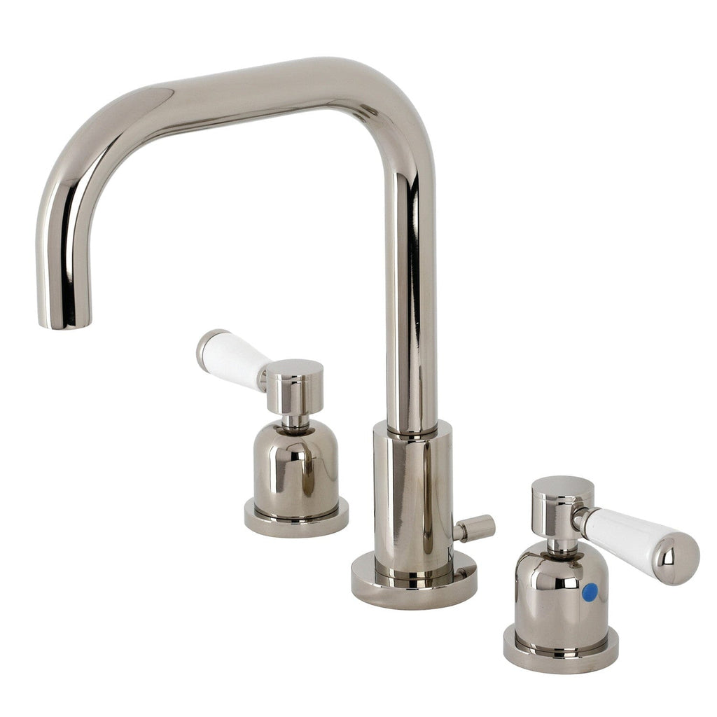Paris Two-Handle 3-Hole Deck Mount Widespread Bathroom Faucet with Brass Pop-Up