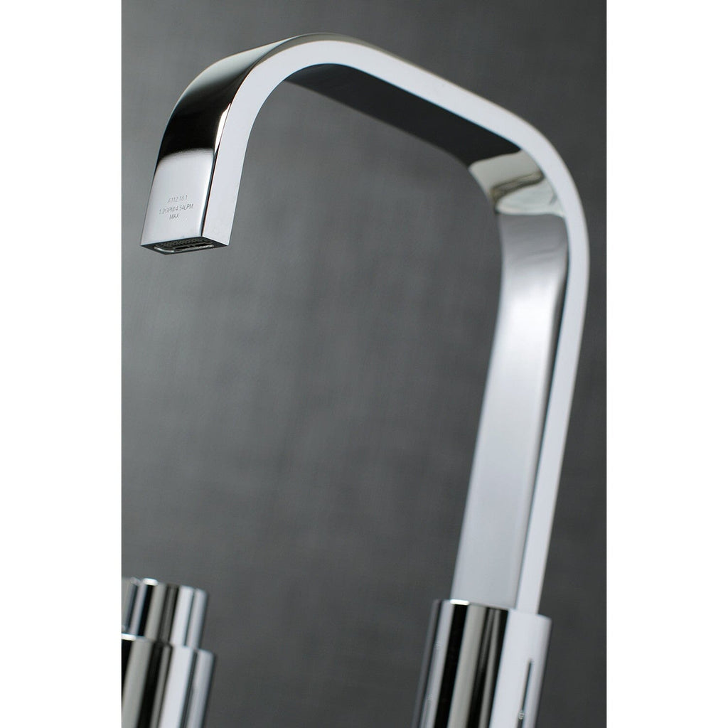 NuvoFusion Two-Handle 3-Hole Deck Mount Widespread Bathroom Faucet with Pop-Up Drain