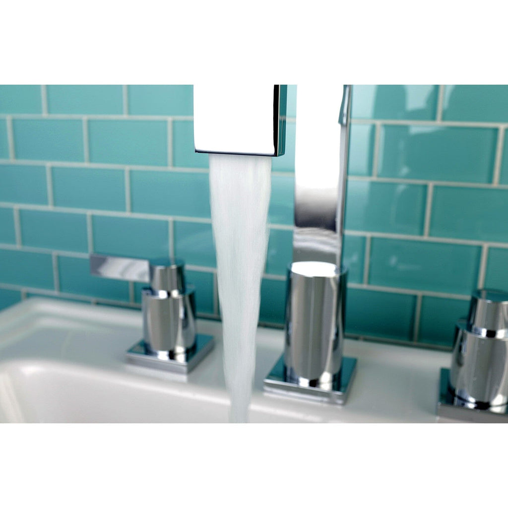 NuvoFusion Two-Handle 3-Hole Deck Mount Widespread Bathroom Faucet with Pop-Up Drain