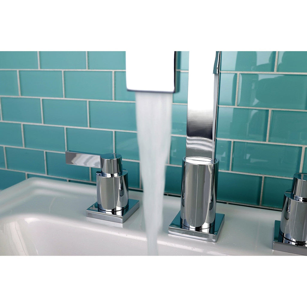 NuvoFusion Two-Handle 3-Hole Deck Mount Widespread Bathroom Faucet with Pop-Up Drain