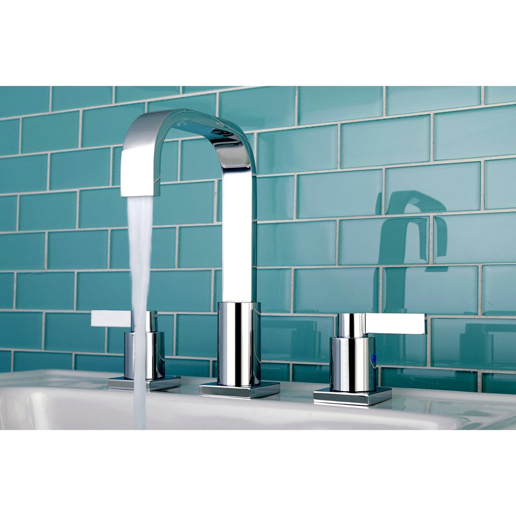 NuvoFusion Two-Handle 3-Hole Deck Mount Widespread Bathroom Faucet with Pop-Up Drain