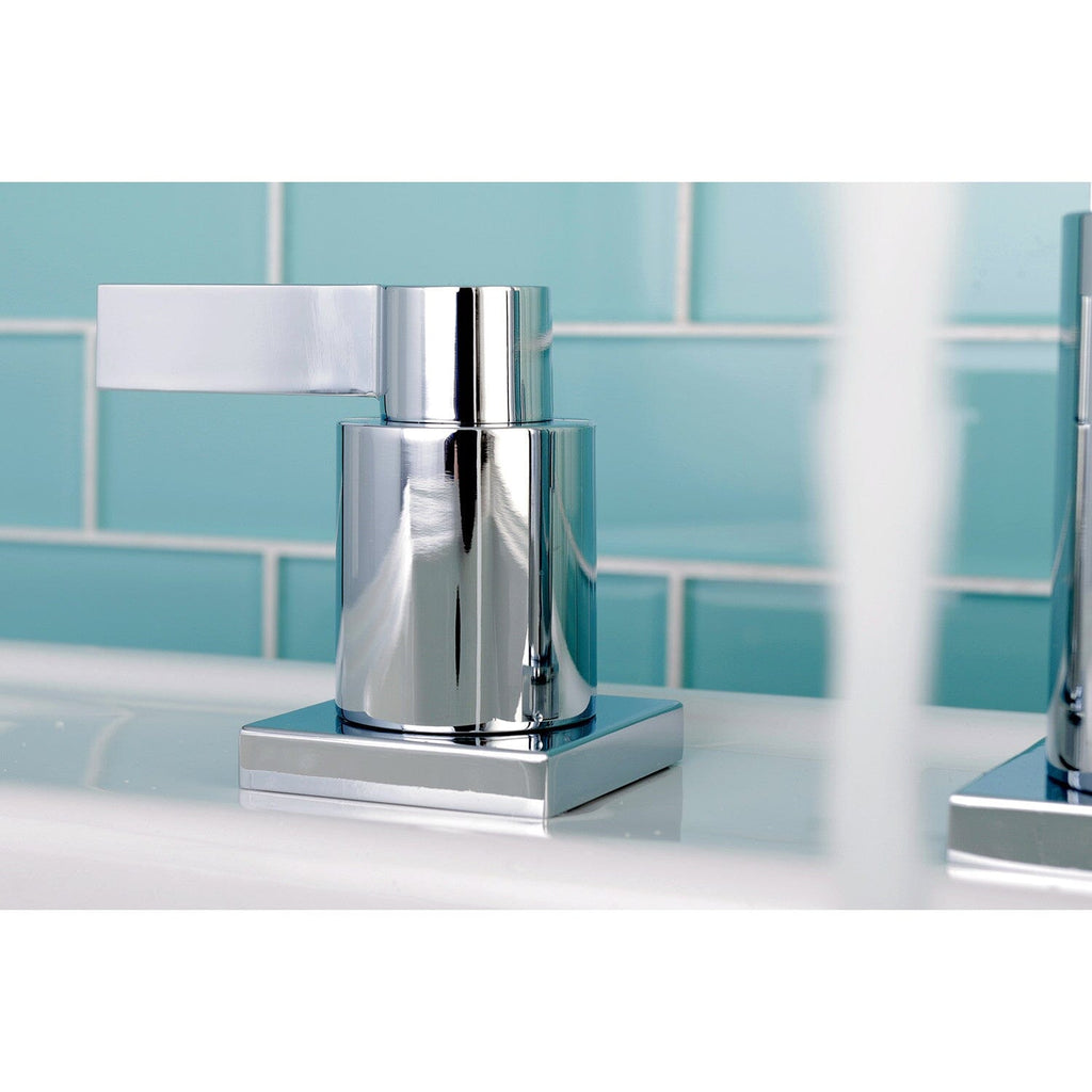 NuvoFusion Two-Handle 3-Hole Deck Mount Widespread Bathroom Faucet with Pop-Up Drain