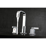 Meridian Two-Handle 3-Hole Deck Mount Widespread Bathroom Faucet with Retail Pop-Up Drain