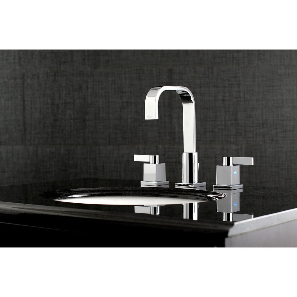Meridian Two-Handle 3-Hole Deck Mount Widespread Bathroom Faucet with Retail Pop-Up Drain