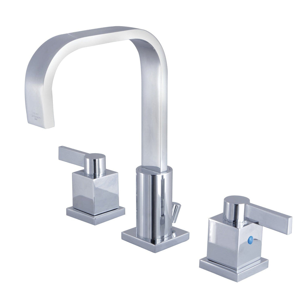 Meridian Two-Handle 3-Hole Deck Mount Widespread Bathroom Faucet with Retail Pop-Up Drain