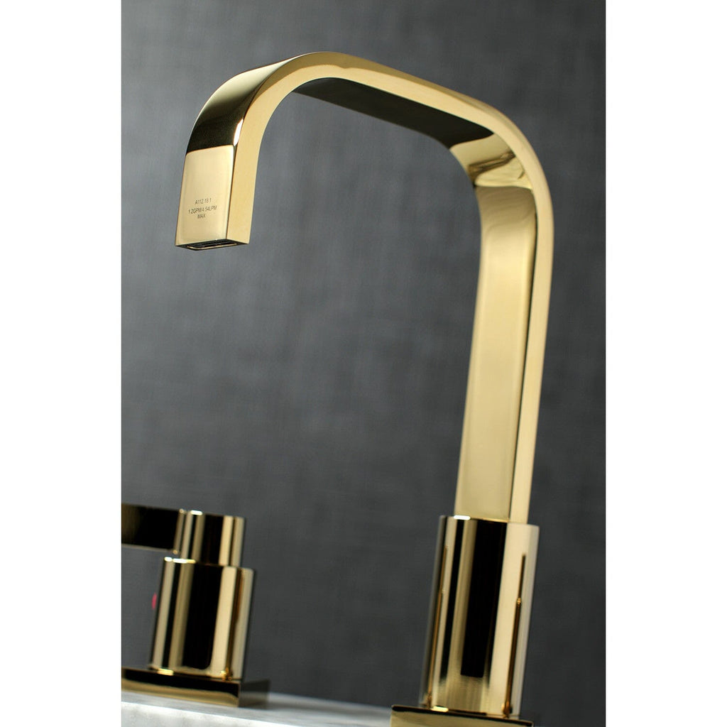 NuvoFusion Two-Handle 3-Hole Deck Mount Widespread Bathroom Faucet with Pop-Up Drain