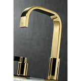 NuvoFusion Two-Handle 3-Hole Deck Mount Widespread Bathroom Faucet with Pop-Up Drain
