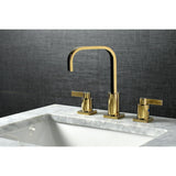 NuvoFusion Two-Handle 3-Hole Deck Mount Widespread Bathroom Faucet with Pop-Up Drain