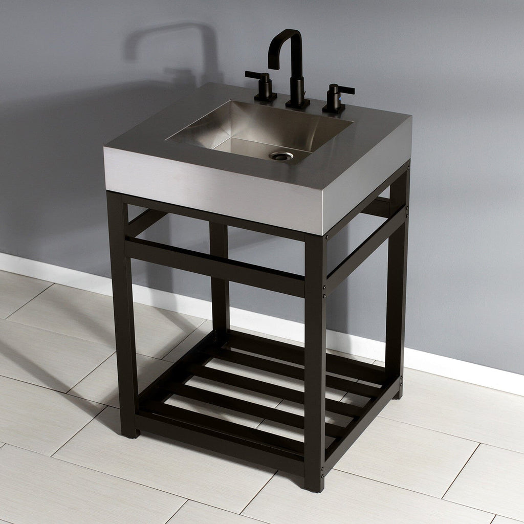 NuvoFusion Two-Handle 3-Hole Deck Mount Widespread Bathroom Faucet with Pop-Up Drain