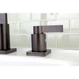 NuvoFusion Two-Handle 3-Hole Deck Mount Widespread Bathroom Faucet with Pop-Up Drain
