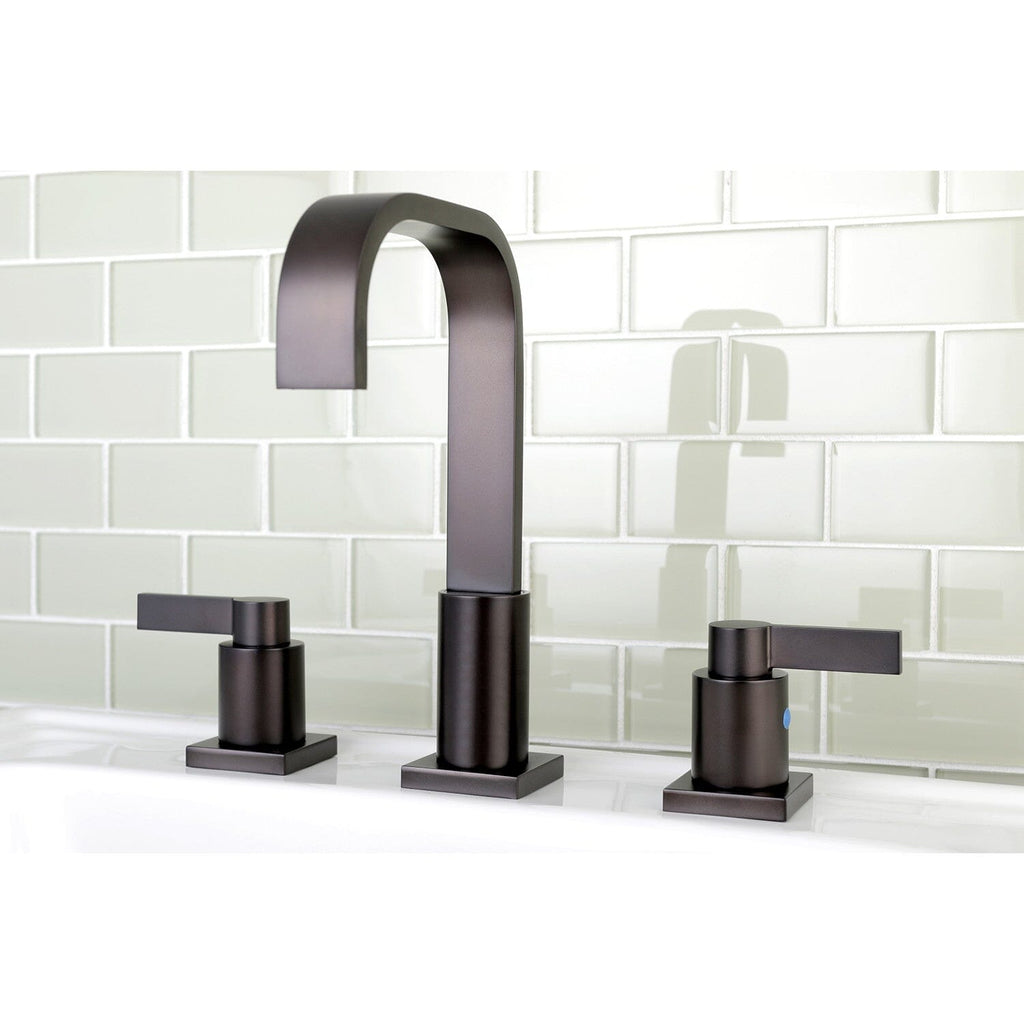 NuvoFusion Two-Handle 3-Hole Deck Mount Widespread Bathroom Faucet with Pop-Up Drain