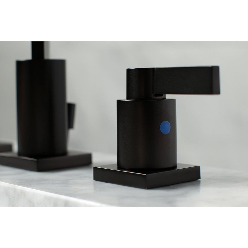 NuvoFusion Two-Handle 3-Hole Deck Mount Widespread Bathroom Faucet with Pop-Up Drain
