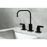 NuvoFusion Two-Handle 3-Hole Deck Mount Widespread Bathroom Faucet with Pop-Up Drain