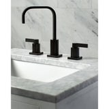 NuvoFusion Two-Handle 3-Hole Deck Mount Widespread Bathroom Faucet with Pop-Up Drain