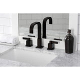 Meridian Two-Handle 3-Hole Deck Mount Widespread Bathroom Faucet with Retail Pop-Up Drain
