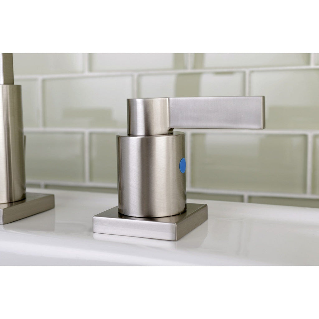 NuvoFusion Two-Handle 3-Hole Deck Mount Widespread Bathroom Faucet with Pop-Up Drain