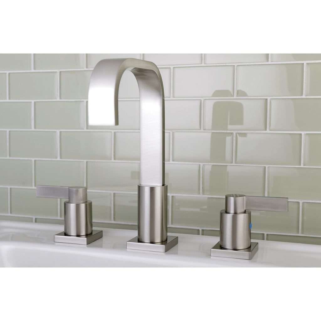NuvoFusion Two-Handle 3-Hole Deck Mount Widespread Bathroom Faucet with Pop-Up Drain